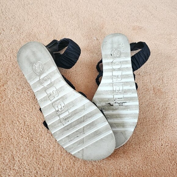 SOREL Black Ella Ankle Strap Open Toe Leather Sandals - Picture 4 of 7